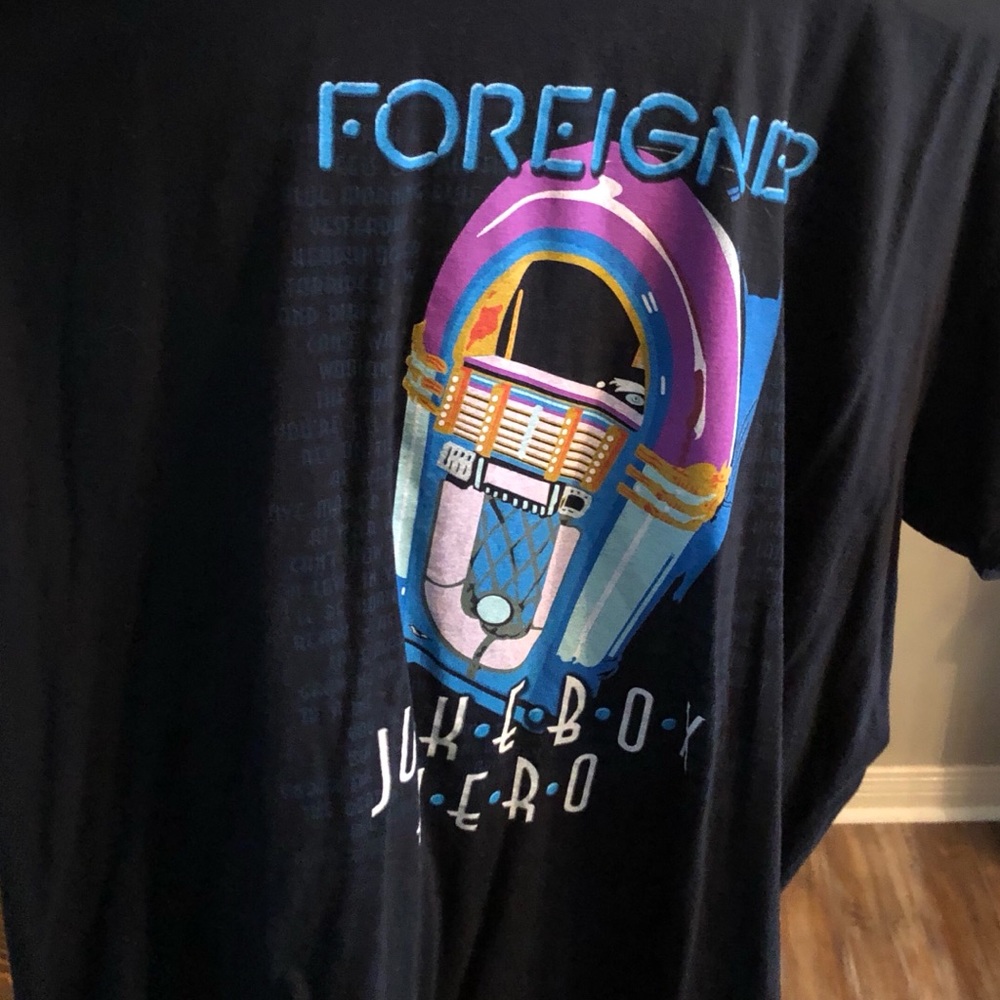 Foreigner t shirt, black concert shirt
